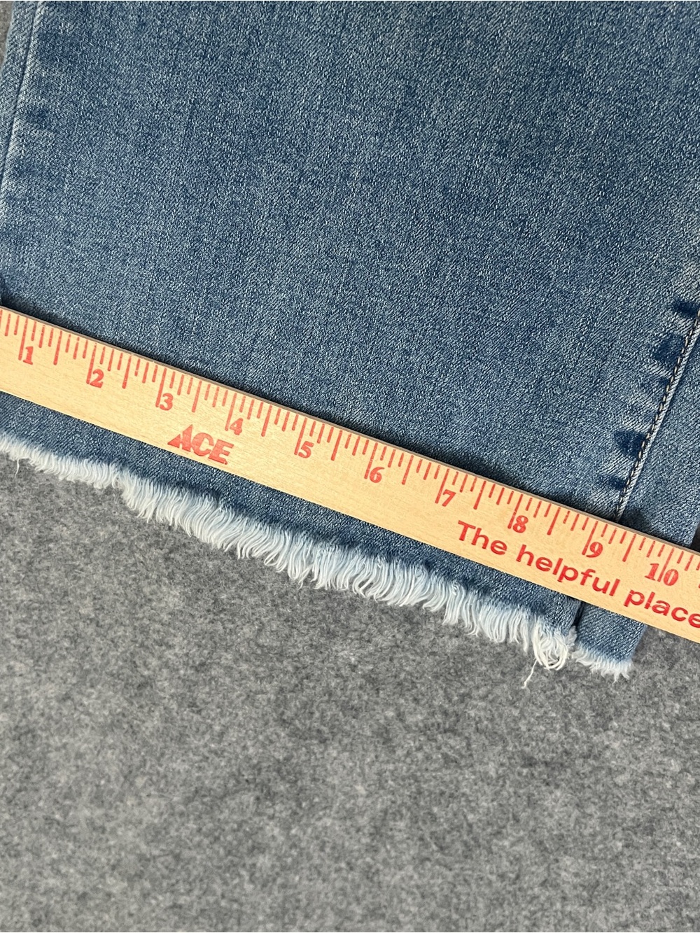 JUST BLACK USA Wide Leg Crop Jeans Light Wash Whiskered Raw Hem Stretch Size 24 - Picture 14 of 16